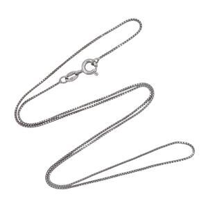 Estate Italy Sterling Silver 925 0.8mm Box Link Chain Necklace 18"